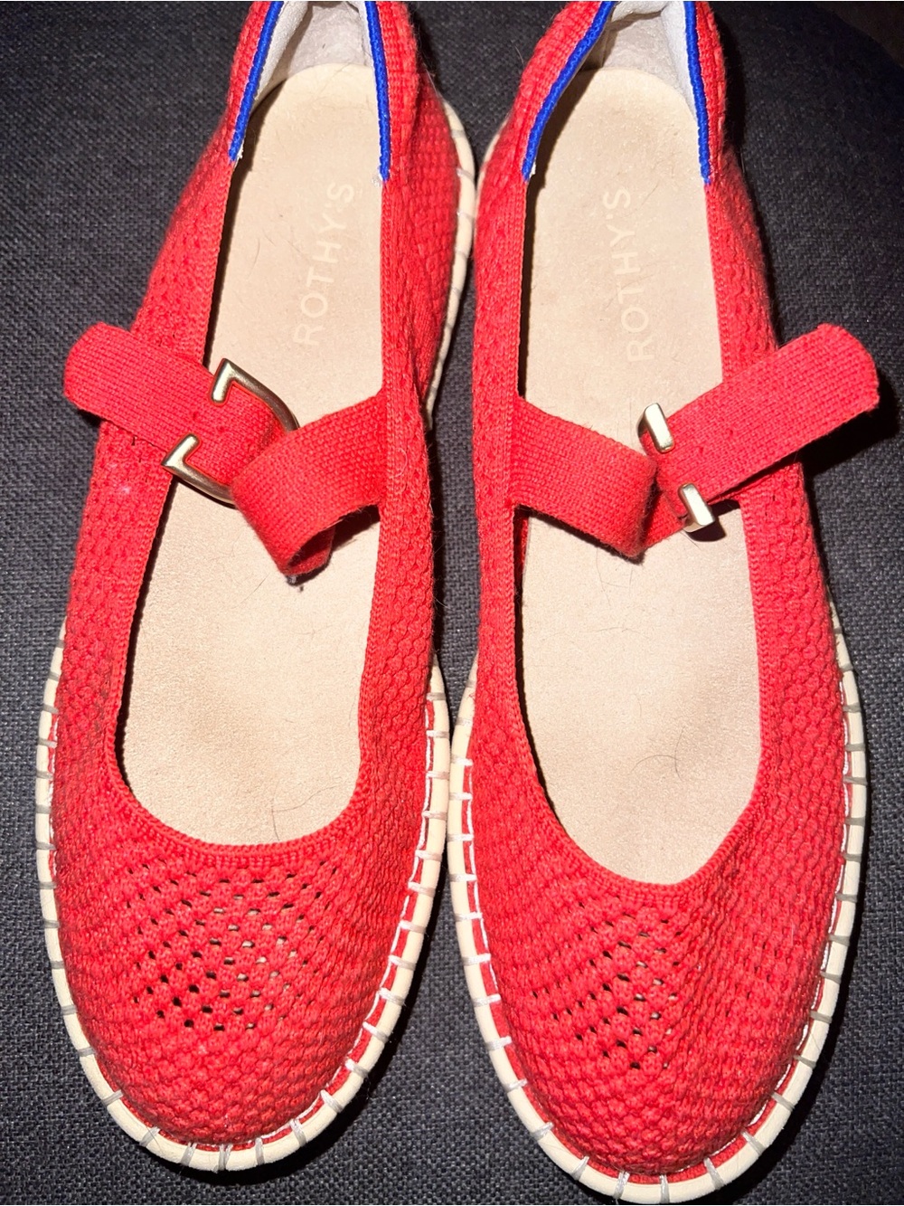 Rothy's Women's The Espadrille Mary Jane - red, size 10